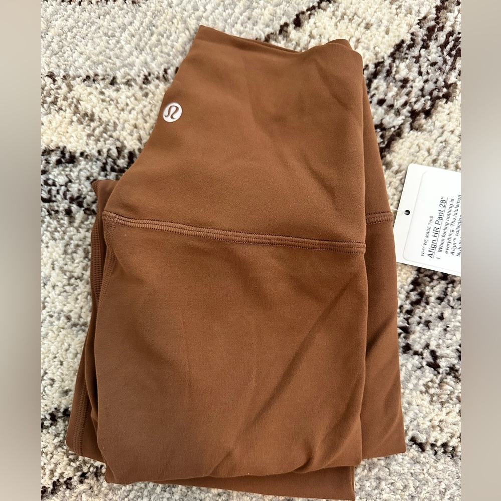 New with tags- Lululemon align size 2 pants in brown